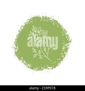 Étiquette d'herbe culinaire origan. Badge dessiné à la main. Illustration de doodle dessinée par vecteur à la main isolée sur fond blanc. Illustration de Vecteur