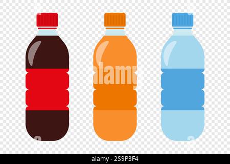 Ensemble de bouteille en plastique d'eau douce Illustration de Vecteur