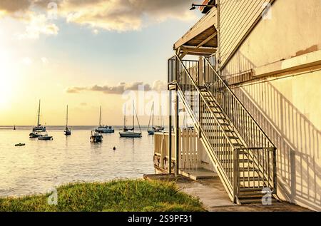 Lieu de tournage de la mort au Paradis : Deshaies en basse-Terre, Guadeloupe, Caraïbes, Antilles françaises, France, Amérique du Nord Banque D'Images