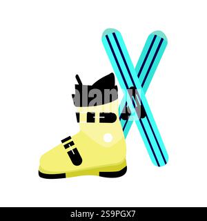 skis bottes bottes emoji symbole signe icône illustration vectorielle Illustration de Vecteur