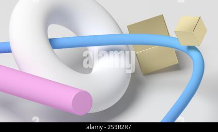 Formes géométriques abstraites. illustration 3d. Banque D'Images