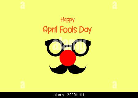 Joyeux April Fools Day design sur jaune. Illustration vectorielle Illustration de Vecteur