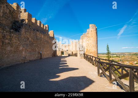 Château. Peñaranda de Duero, province de Burgos, Castille Leon, Espagne. Banque D'Images
