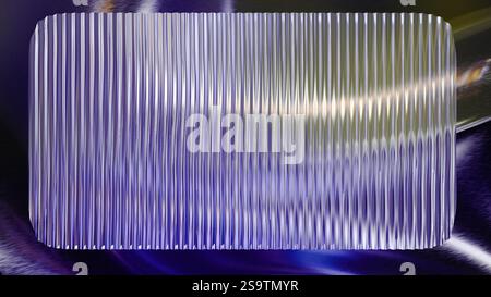 Design abstrait cannelé en verre avec des lignes chatoyantes et des couleurs éclatantes. rendu 3d. Banque D'Images