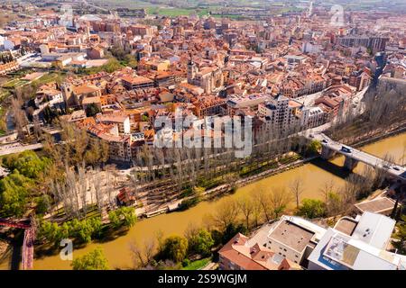 Photo de drone d'Aranda de Duero, Espagne Banque D'Images