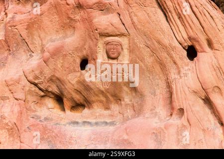 Jordanie, Wadi Rum. Vallée de la Lune. Représentation de Lawrence d'Arabie. Banque D'Images