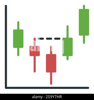 Icône ou signe de concept de trading du marché boursier de vecteur de graphique de chandelier Illustration de Vecteur