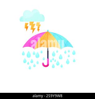 Vecteur météo aquarelle, prévision météorologique illustration vectorielle aquarelle Illustration de Vecteur