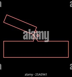 Néon béton coulant coulant couleur rouge illustration vectorielle image de style plat lumière. Néon coulent du béton coulant de la couleur rouge illustration vectorielle image plat style Illustration de Vecteur