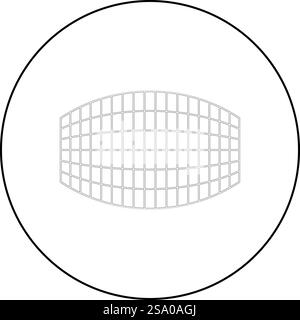 Rectangle dans la grille de projection icône en damier dans le cercle rond noir couleur vecteur illustration de contour d'image ligne de contour mince style simple. Rectangle dans la grille de projection icône en damier dans le cercle rond couleur noire illustration vectorielle image contour ligne de contour style mince Illustration de Vecteur