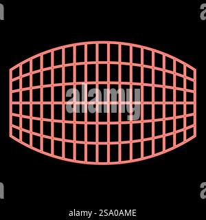 Rectangle néon dans la grille de projection quadrillée rouge illustration vectorielle image de style plat lumière. Rectangle néon dans la grille de projection quadrillée rouge illustration vectorielle image style plat Illustration de Vecteur