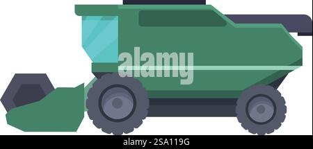 Vecteur de dessin animé d'icône de moissonneuse-batteuse. Véhicule rural. Dispositif tracteur de terrain. Vecteur de dessin animé d'icône de moissonneuse-batteuse. Véhicule rural Illustration de Vecteur