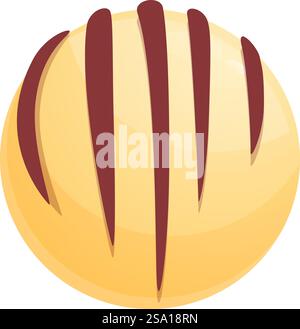 Vecteur de dessin animé d'icône de bonbon de gâteau au chocolat rayé. Boulangerie Java. Dessert au sucre. Vecteur de dessin animé d'icône de bonbon de gâteau au chocolat rayé. Boulangerie Java Illustration de Vecteur