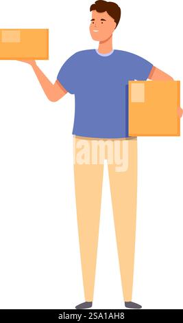 Vecteur de dessin animé d'icône de magasin de livraison à domicile. Colis vendeur. Dispositif de service. Vecteur de dessin animé d'icône de magasin de livraison à domicile. Colis vendeur Illustration de Vecteur