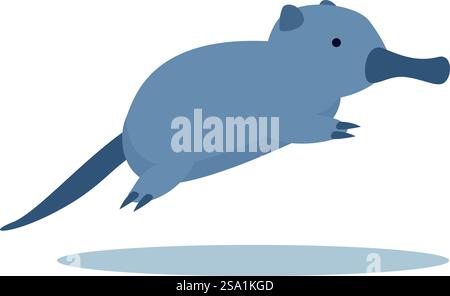 Vecteur de dessin animé d'icône desman de nature. Saut pour animaux alimentaires. Zoologie image naturelle. Vecteur de dessin animé d'icône desman de nature. Saut pour animaux alimentaires Illustration de Vecteur