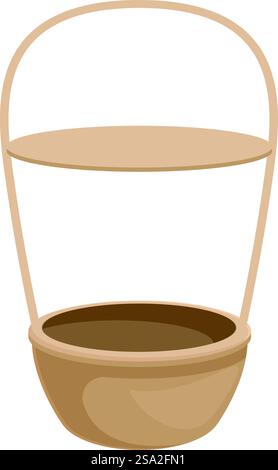 Vecteur de dessin animé d'icône de panier de charbon de Hookah. Tabac à fumer. Outil à poignée métallique. Vecteur de dessin animé d'icône de panier de charbon de Hookah. Tabac à fumer Illustration de Vecteur