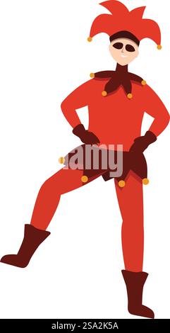 Vecteur de dessin animé d'icône de carte joker de succès. Blague les masses. Mignon jeu acrobat. Vecteur de dessin animé d'icône de carte joker de succès. Blague les masses Illustration de Vecteur