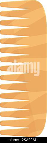 Illustration d'un peigne en bois classique isolé sur un fond blanc pur. Peigne en bois isolé sur fond blanc Illustration de Vecteur