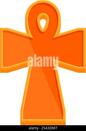 Belle illustration de symbole ankh doré représentant l'icône culturelle égyptienne antique de la vie éternelle et de la spiritualité dans la conception vectorielle métallique brillante. Illustration vibrante d'un ancien symbole d'ankh égyptien dans une couleur or brillant Illustration de Vecteur