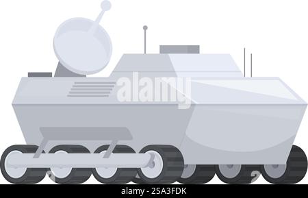 Illustration vectorielle d'un char militaire de dessin animé moderne avec un design détaillé, isolé sur un fond blanc. Char blindé militaire de dessin animé isolé sur blanc Illustration de Vecteur