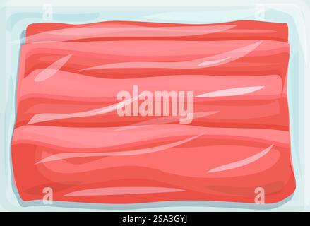 Représentation graphique de filets de saumon dans des emballages emballés sous vide, isolés sur blanc. Illustration de filets de saumon frais scellés sous vide Illustration de Vecteur
