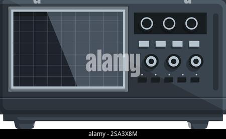 Illustration d'oscilloscope vintage avec conception vectorielle représentant l'équipement électronique ancien pour la mesure de signal et l'analyse de forme d'onde dans les tests de laboratoire et la recherche scientifique. Illustration vectorielle détaillée d'un oscilloscope classique, isolé sur fond blanc Illustration de Vecteur
