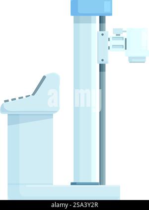 Graphique vectoriel d'un équipement de radiographie dentaire moderne et élégant sur fond blanc. Illustration moderne de la machine à rayons X dentaire Illustration de Vecteur