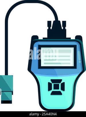 Graphique vectoriel numérique du scanner obd2, outil commun pour le diagnostic et le dépannage des véhicules. Illustration vectorielle de l'outil de scanner obd2 de diagnostic Illustration de Vecteur