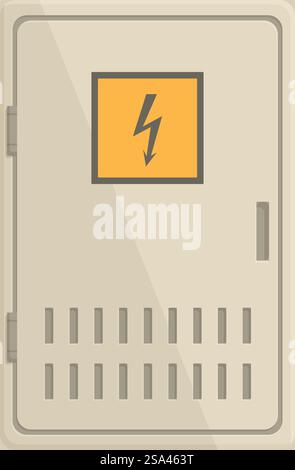 Le panneau électrique en métal gris avec signe de haute tension est utilisé pour l'alimentation et la distribution d'énergie. Le panneau électrique en métal gris avec signe de haute tension est utilisé pour l'alimentation et la distribution d'énergie Illustration de Vecteur