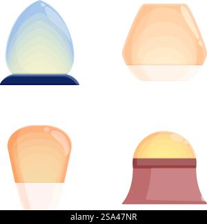 Collection de quatre formes géométriques minimalistes avec un schéma de couleurs pastel. Ensemble de formes géométriques abstraites dans des couleurs pastel Illustration de Vecteur