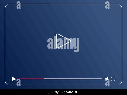 Le lecteur vidéo affiche un bouton de lecture, une barre de progression et un contrôle du volume. Lecteur vidéo montrant la barre de lecture de lecture de film sur l'écran de l'ordinateur Illustration de Vecteur