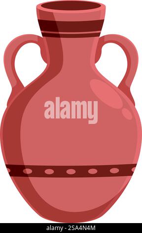 Illustration représentant une amphore ancienne, soulignant son design traditionnel et son importance culturelle. Amphore d'argile ancienne avec deux poignées pour le stockage du vin ou de l'huile Illustration de Vecteur