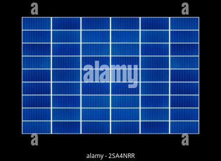 Photo isolée de la surface photovoltaïque bleue. Panneau solaire. Banque D'Images