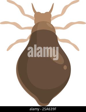 Deer ked montre son gros abdomen avec une tête et des jambes minuscules. Cerfs rampant montrant un gros abdomen et une tête minuscule Illustration de Vecteur