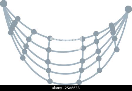Illustration abstraite d'une grille de réseau reliant des points formant une forme courbe, symbolisant des connexions, des flux de données ou des réseaux numériques. Grille de réseau points de connexion formant une illustration de forme courbe Illustration de Vecteur