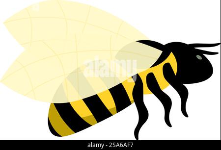 Abeille de miel volant avec des ailes déployées illustration. Abeille de dessin animé volant avec des ailes déployées Illustration de Vecteur