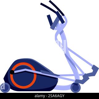 Machine d'entraînement elliptique moderne debout isolé sur blanc. La machine d'entraînement elliptique est debout sur fond blanc Illustration de Vecteur