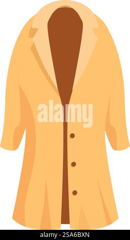 Manteau d'automne jaune avec doublure marron pour les femmes présentant un style à la mode pour la saison d'automne. Manteau d'automne jaune avec doublure marron pour les femmes présentant un style à la mode Illustration de Vecteur