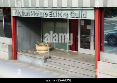 Entrée au siège de la Motion Picture Editors Guild sur Sunset Boulevard, Hollywood, Californie, États-Unis Banque D'Images