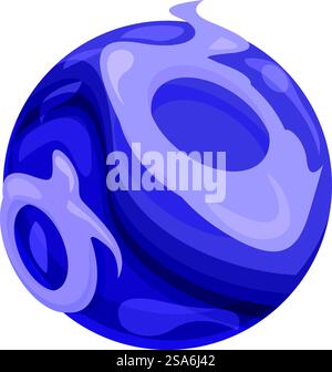 Illustration de bande dessinée d'une planète fantastique violette tournant dans l'espace ouvert avec de la lave violette. Planète fantastique pourpre tournant dans l'espace ouvert avec de la lave pourpre Illustration de Vecteur