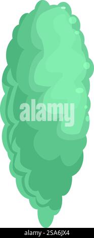 Nuage de fumée vert flottant dans l'air, illustration abstraite dans le style de dessin animé. Nuage de fumée vert flottant dans l'air avec un style de dessin animé Illustration de Vecteur