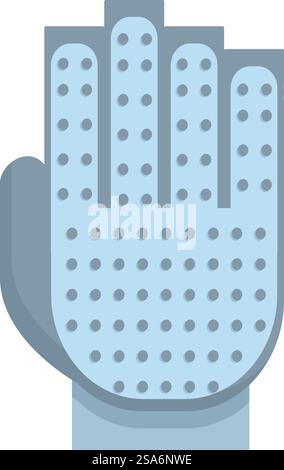 Illustration d'un gant de travail avec une surface antidérapante pointillée, offrant une protection et une meilleure adhérence pour les travaux de construction et industriels. Travailleur de la construction portant un gant de travail bleu avec poignée antidérapante Illustration de Vecteur