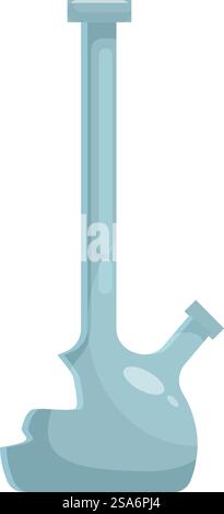 Bang en verre avec un morceau cassé en bas, représentant les dangers et les conséquences négatives de la consommation de drogue. Bong cassé montrant les conséquences de la toxicomanie Illustration de Vecteur