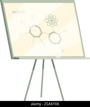 Présentation scientifique sur tableau blanc expliquant avec une formule chimique la composition des nachos. Présentation scientifique sur tableau blanc montrant la formule chimique des nachos Illustration de Vecteur