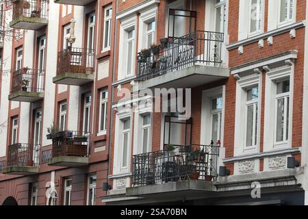 Altbauwohnungen an der Eppendorfer Landstraße. Eppendorf Hambourg *** anciens appartements sur Eppendorfer Landstrasse Eppendorf Hambourg Banque D'Images