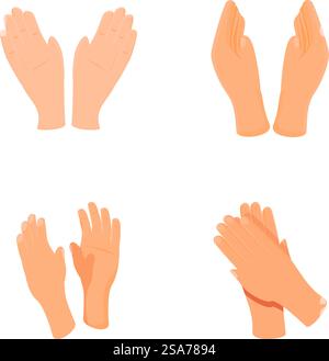 Les gens applaudissent les icônes définissent le vecteur de dessin animé. Jeu de mains différentes applaudissant. Concept de consentement et de succès. Les gens applaudissent les icônes définissent le vecteur de dessin animé. Jeu de mains différentes applaudissant Illustration de Vecteur