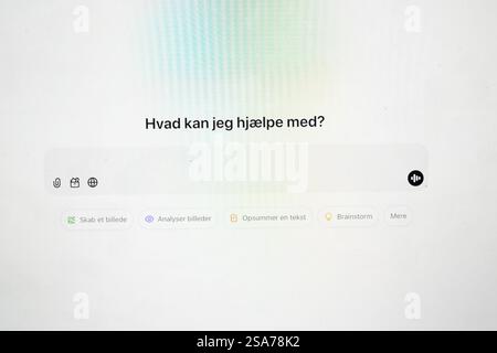 Copenhague, Copenhague, Danemark. 28 janvier 2025. Le site de ChatGPT est vu dans cette photo d'illustration prise le 28 janvier 2025 (image crédit : © Kristian Tuxen Ladegaard Berg/ZUMA Press Wire) USAGE ÉDITORIAL SEULEMENT! Non destiné à UN USAGE commercial ! Banque D'Images