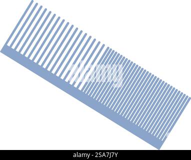 Dessin minimaliste simple d'un peigne bleu, utile pour les coiffeurs et les coiffeurs pour coiffer les cheveux. Peigne bleu isolé sur fond blanc pour la coiffure Illustration de Vecteur