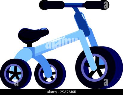Vélo d'équilibre bleu formant les enfants à rouler sans pédales Illustration de Vecteur
