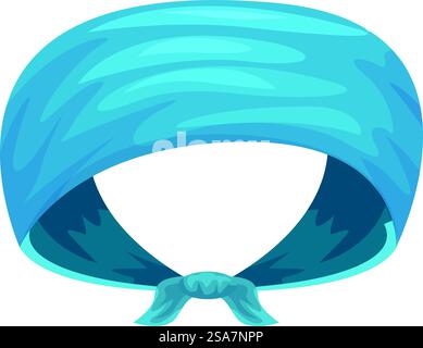 Foulard bandana bleu, coiffure élégante pour la mode et les accessoires. Bleu bandana foulard couvre-tête accessoire de mode tissu noué Illustration de Vecteur